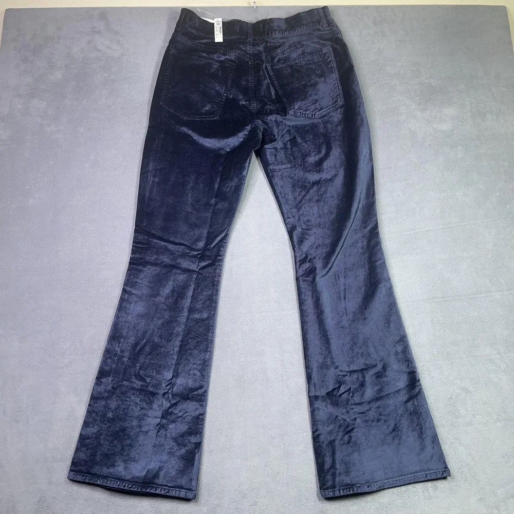 Madewell The Stretch Flare Pant in Velvet Classic Navy 29 High Rise NWT